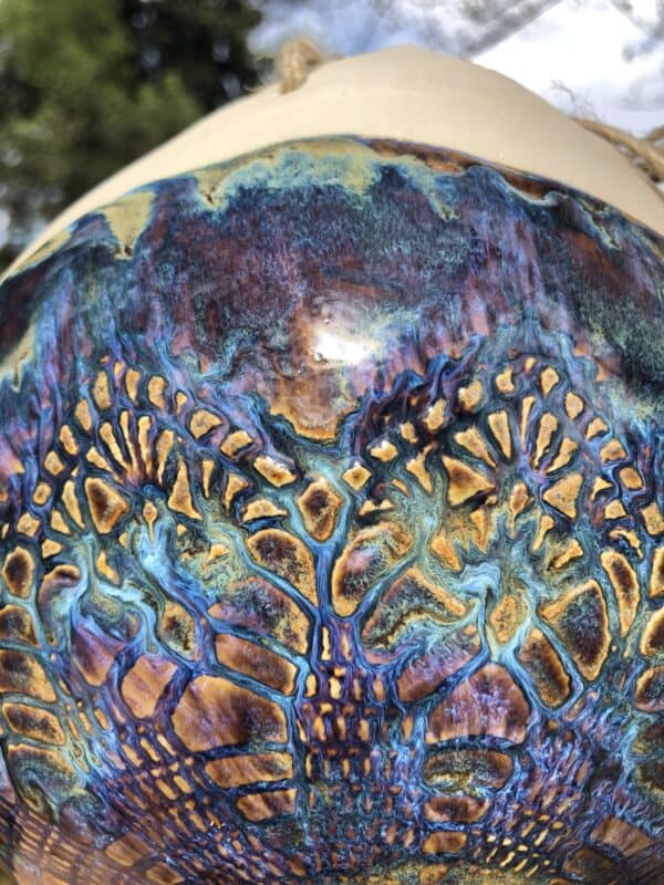 schöne Blumenampeln getöpferte Blumenampel Mandala Keramik Matcha Schale getöpfert Geschirr Design Unikat regional