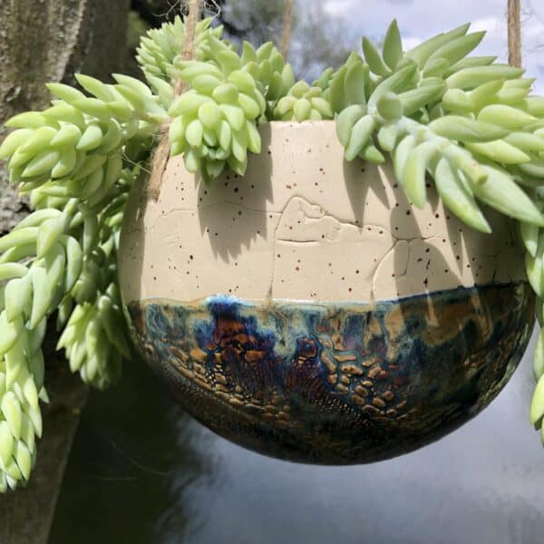 schöne Blumenampeln Blumenampel Keramik Matcha Schale getöpfert Geschirr Design Unikat regional