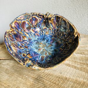 Räucherschale Keramik Geschirr Steingut regional bunt Unikat Design räuchern mit Kohle