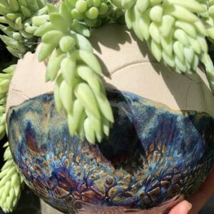 getöpferte Blumenampel Mandala Keramik Matcha Schale getöpfert Geschirr Design Unikat regional