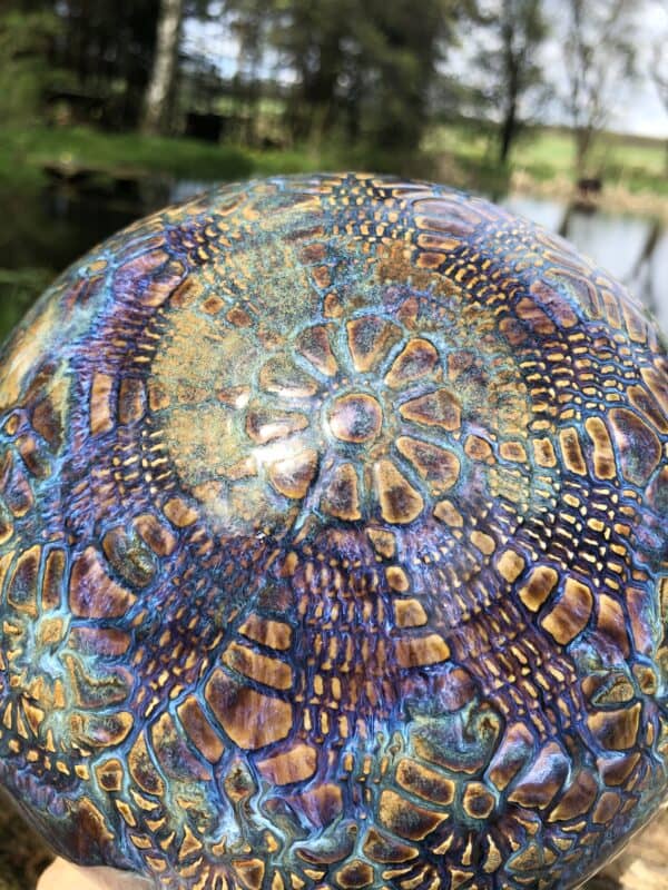 schöne Blumenampeln getöpferte Blumenampel Mandala Keramik Matcha Schale getöpfert Geschirr Design Unikat regional