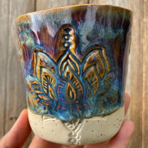 Kakaozeremonie Becher Keramik Tasse Ritual Steingut getöpfert handgemacht