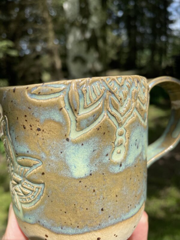getöpferte tasse, türkis, keramik, handgemacht, regional, nachhaltig