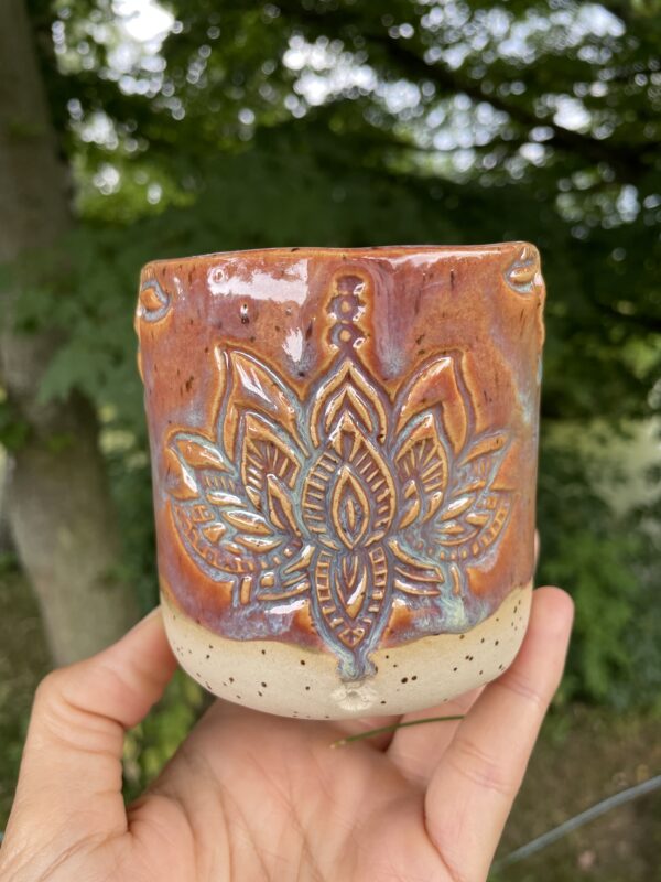 Tasse getöpfert groß rosa pink Kakaozeremonie Töpferei boho Yoga Lotus regional Geschenk Keramik Tasse handgemacht getöpfert Keramik Tasse handgemacht getöpfert