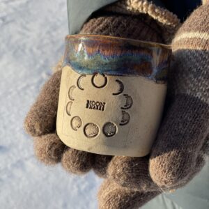 Mond Geschenk Mondphasen Becher Keramik Tasse handgemacht Mond Galaxie