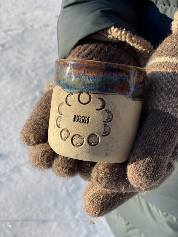 Mond Geschenk Mondphasen Becher Keramik Tasse handgemacht Mond Galaxie