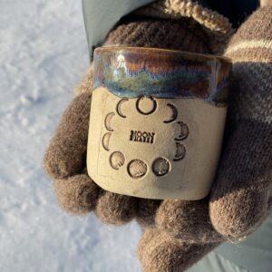 Mondphasen Becher Keramik Tasse handgemacht Mond Galaxie