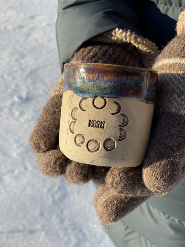 Mondphasen Becher Keramik Tasse handgemacht Mond Galaxie