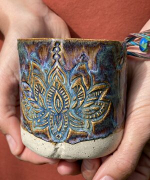 Rituale & Achtsamkeit - besondere Teezeremonien Keramik Tasse magic blau