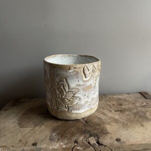 Lotus Becher weiß getöpfert handgemacht becher kakaozeremonie Lotus yoga