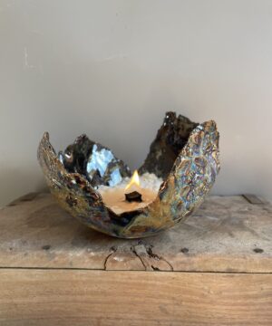 Einzigartige Geschenkideen Wachsfresser Kerzenfresser Schmelzlicht Keramik getöpfert handgemacht kerzen recyceln