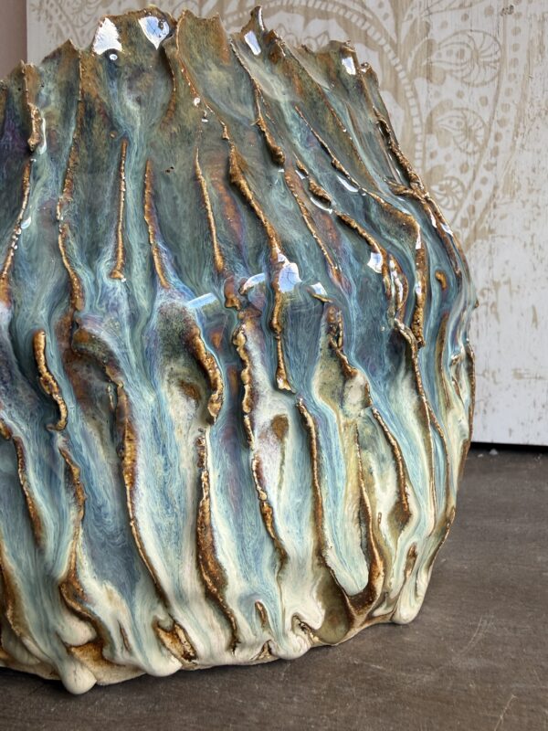 Exklusive Deko Schale Keramik Atlantik Keramik getöpfert Skulptur Einzelstück Unikat Wohnzimmer Designer einzigartige Skulptur aus Keramik