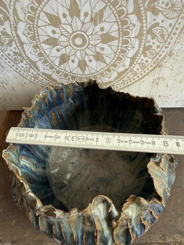 Exklusive Deko Schale Keramik Atlantik Keramik getöpfert Skulptur Einzelstück Unikat Wohnzimmer Designer einzigartige Skulptur aus Keramik