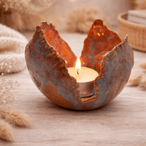 Frostfestes Keramik Windlicht Garten Terrasse Balkon wetterbeständig