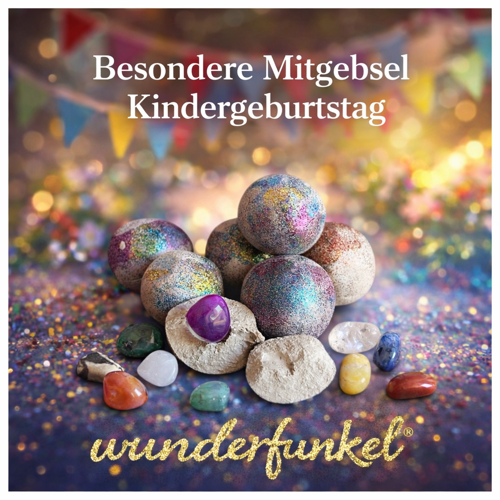 Was für Mitgebsel Kindergeburtstag? Besondere Mitgebsel Kindergeburtstag Wunderfunkel mit Edelstein als besonderes Gastgeschenk