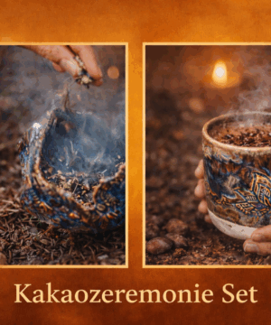 Handgemachtes Kakaozeremonie Set aus Keramik mit Becher ohne Henkel und Räucherschale für Meditation, Rituale und Achtsamkeit
