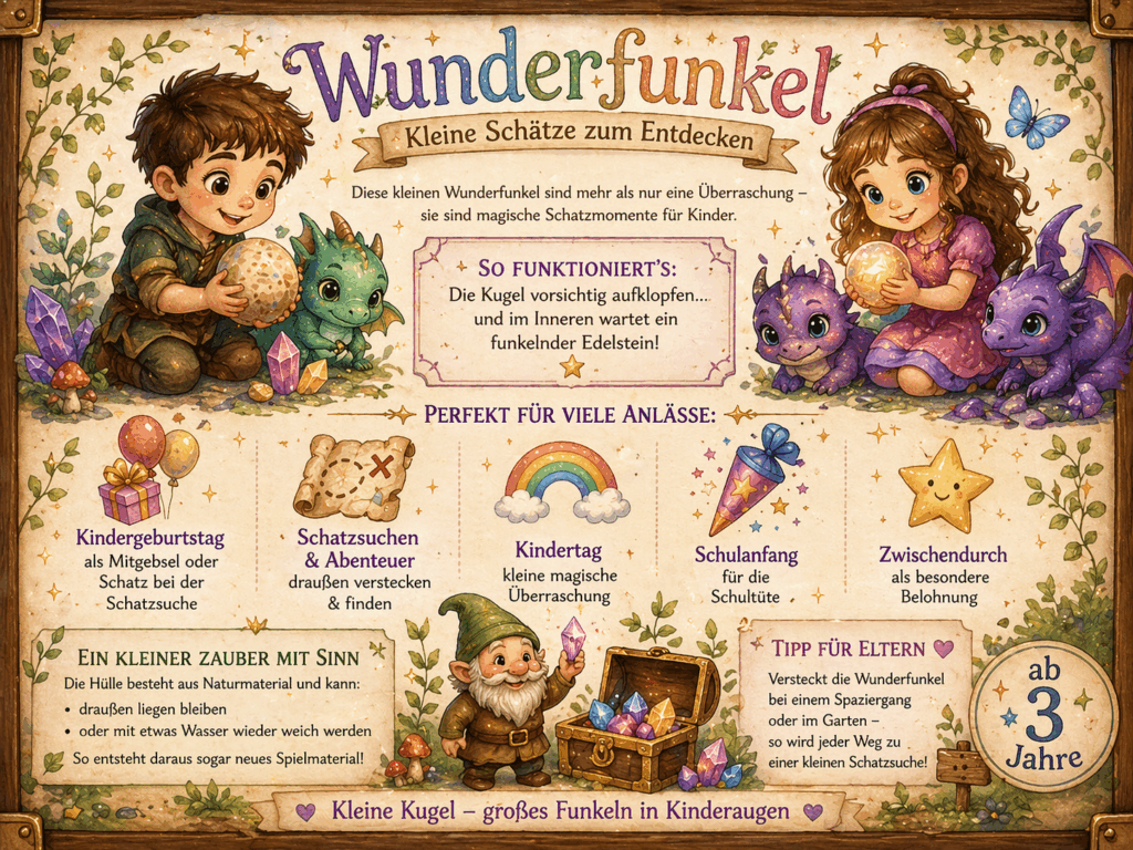 Kindergeburtstag Ideen drinnen Wunderfunkel kaufen sammeln Mineralien Steine Kinder kleine Geschenke Schulanfang Kindergeburtstag Kindertag