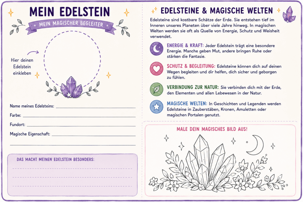 Edelstein Geburtstag Kindergeburtstag Schatzsuche Idee Basteln mit Wunderfunkel