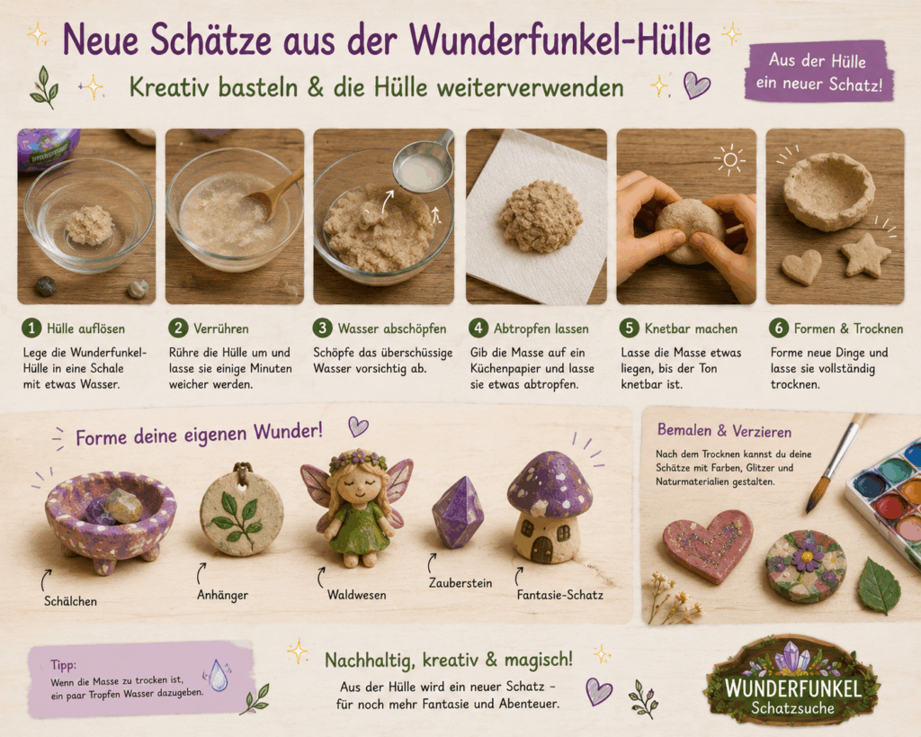 Wunderfunkel Hülle kreativ basteln nachhaltig neu Glitzer Kindergeburtstag