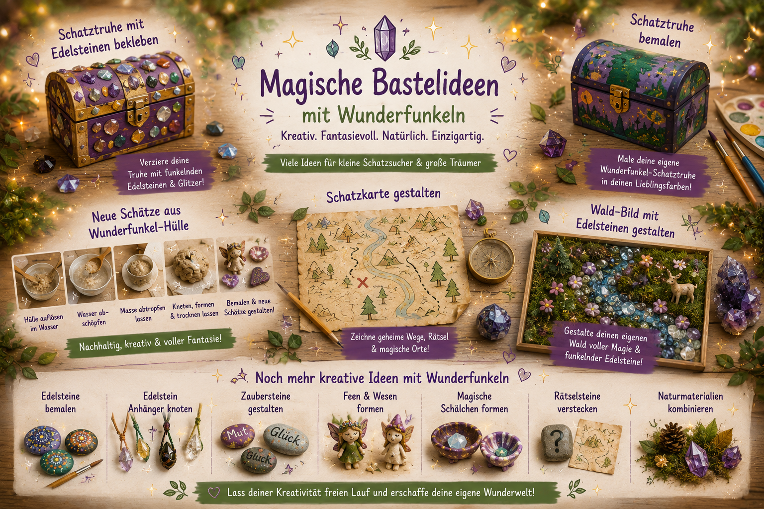 Kindergeburtstag Ideen drinnen magische Bastelideen Schatzsuche Set Kindergeburtstag Kindergeburtstag Ideen drinnen basteln mit Kinder Kindergeburtstag Ideen Wunderfunkel