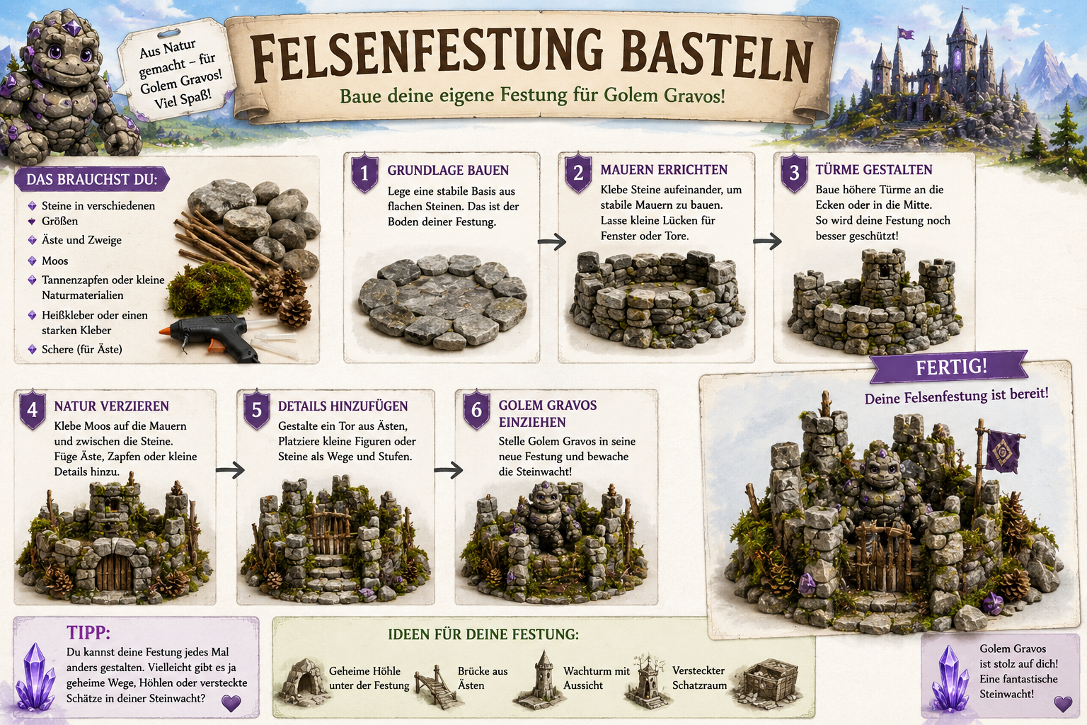 Steinwacht Wunderfunkel Welt basteln