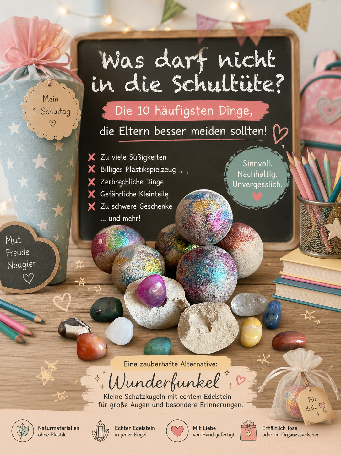 Was darf nicht in die Schultüte Alternative Wunderfunkel