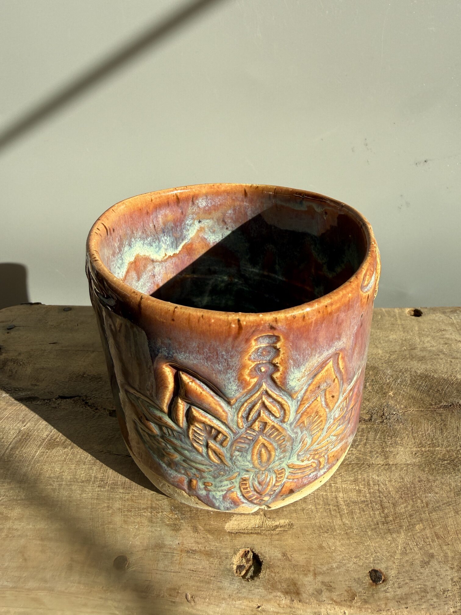 Yoga Becher aus Keramik mit individueller Glasur und Lotus