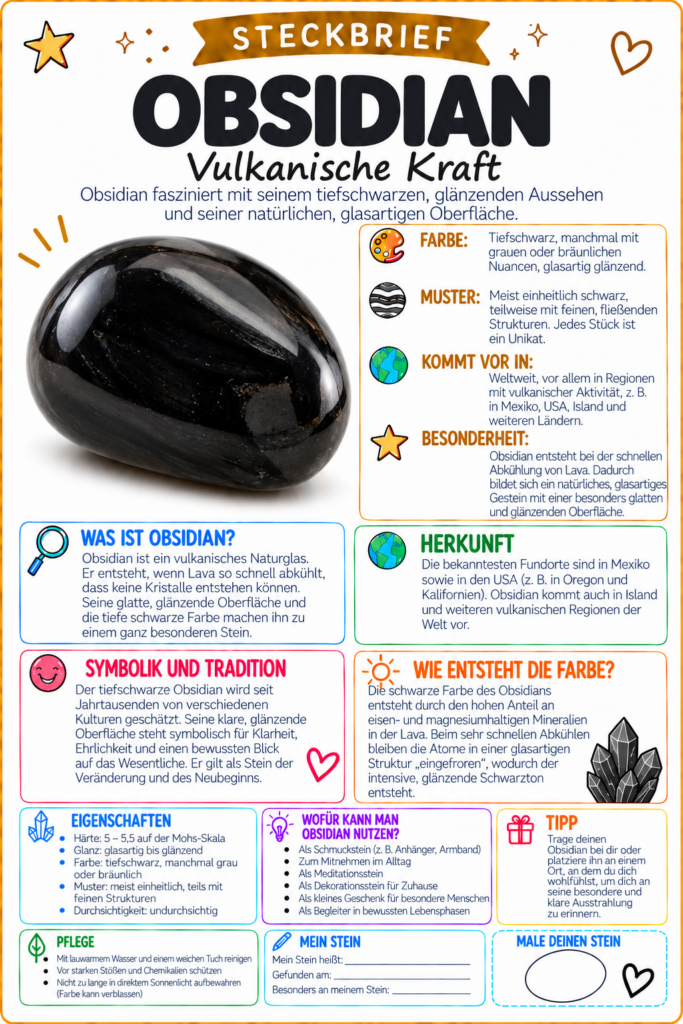 Obsidan Edelstein Steckbrief Wunderfunkel Welt