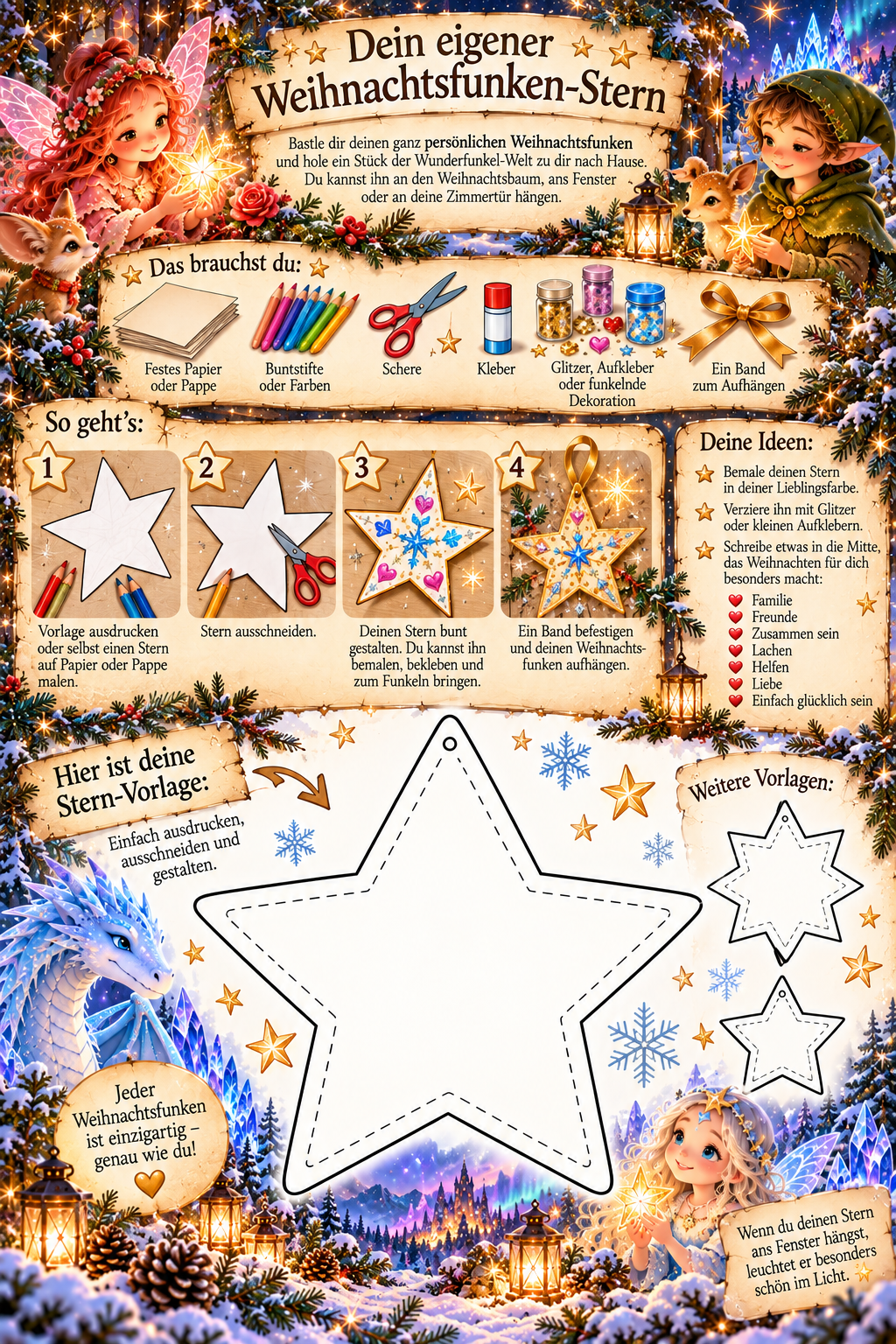 stern basteln weihnachten weihnachtsfunkel wunderfunkel welt